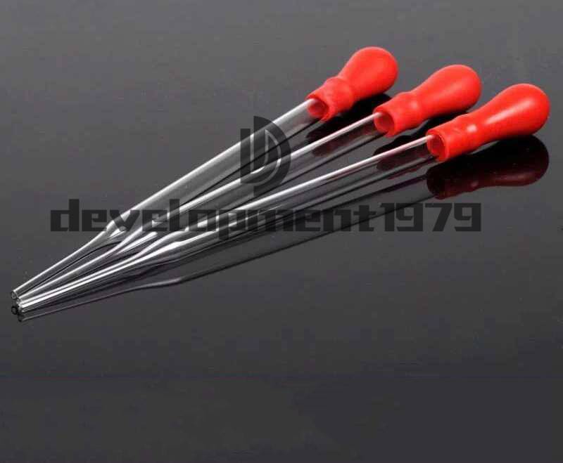 New 3x 150mm Glass Pipettes Dropper scale line Rubber Head Glass Dropper