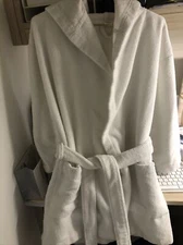 VICTORIA'S SECRET Pink, Short Bath Robe, XS/S/P, White 100% Cotton