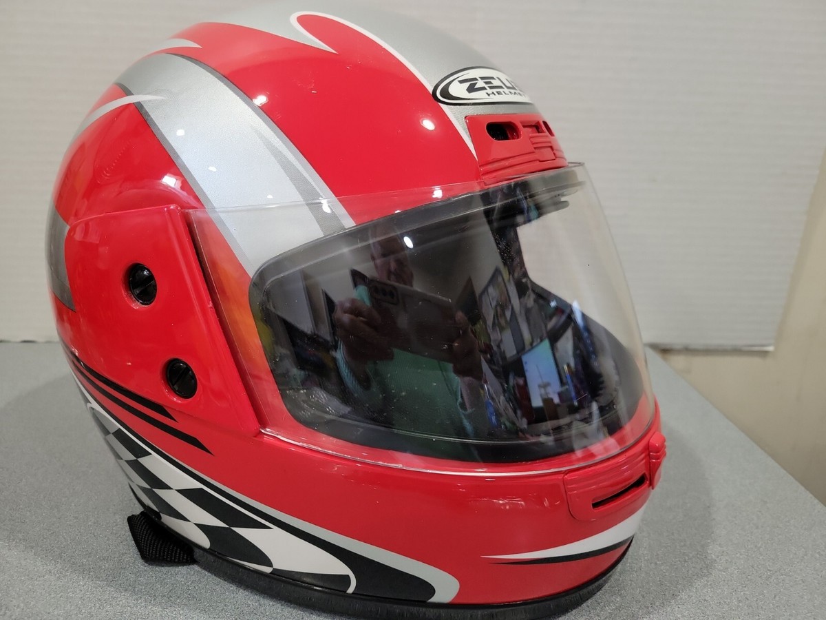 Zeus Helmet Snowmobile Black Red Silver XSmall Great Cond