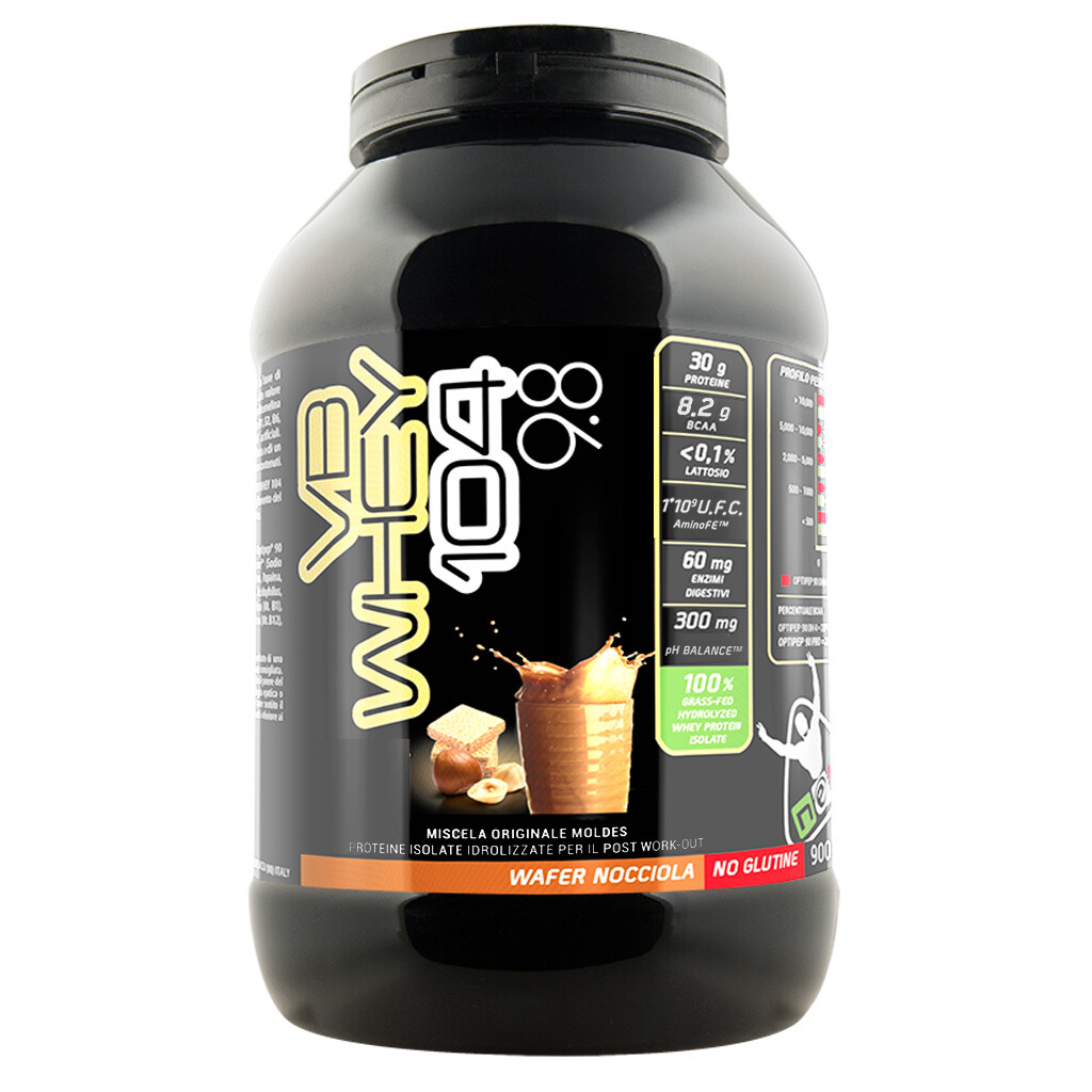 VB WHEY 104 9.8 NET 900g Wafer Nocciola: Proteine Post-Workout Elite