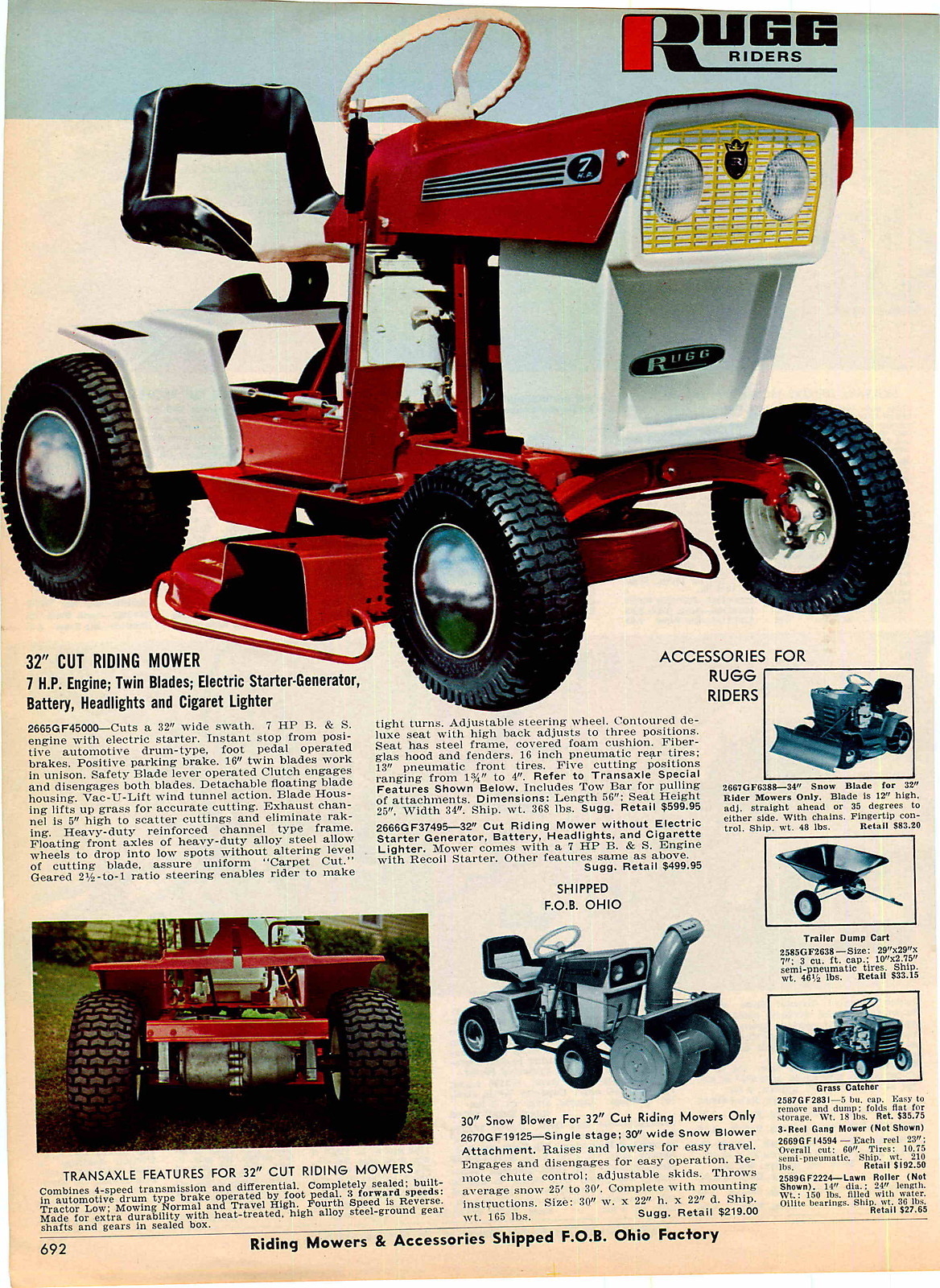 1969 ADVERTISEMENT 3 Pg Mower Riding Rugg Thor Electric Lambert Cigaret Lighter