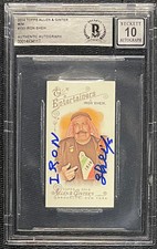 IRON SHEIK SIGNED 2014 WWE TOPPS ALLEN & GINTER MINI BECKETT AUTO GRADE 10   117