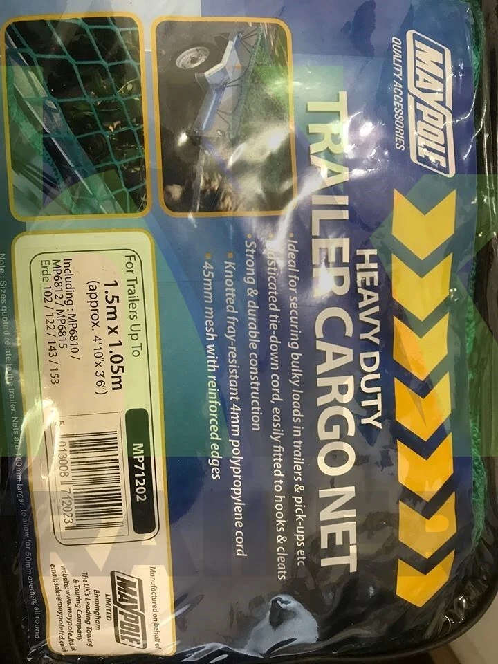 Cargo Net to fit Erde 102, 122, 143, 153 & Maypole Trailers, Daxara, 5' x 3'6" - Image 3 of 3