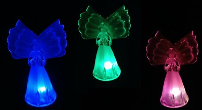 3 Set Fiber Wings Angel Clear Acrylic Solar Garden Yard Patio Stick Stake Light 