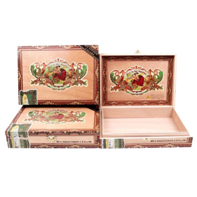 Lot of 3 Flor de las Antillas Belicoso Empty Wood Cigar Box 9'' x 6.5'' x 1.75''