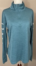 Nike Dri Fit Long Sleeve 1/4 Zip Heather Green Pullover S Excellent Condition