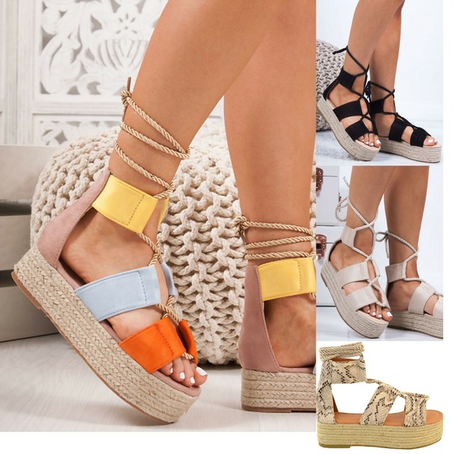tie up platform sandals