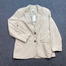 A New Day Linen Blazer Sz XS Womens Natural Tan Boho Minimalist Professional