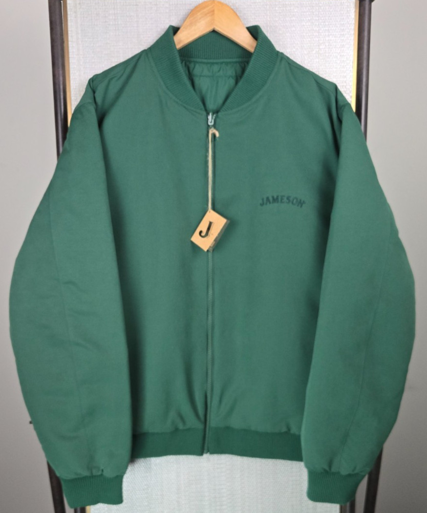 JAMESON WHISKEY New Mens Size 2XL Reversible Bomber Jacket Full Zip Insulated