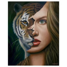 Jim Warren, "Tiger Within" Hand Signed, Artist Embellished AP Limited Edition Gi