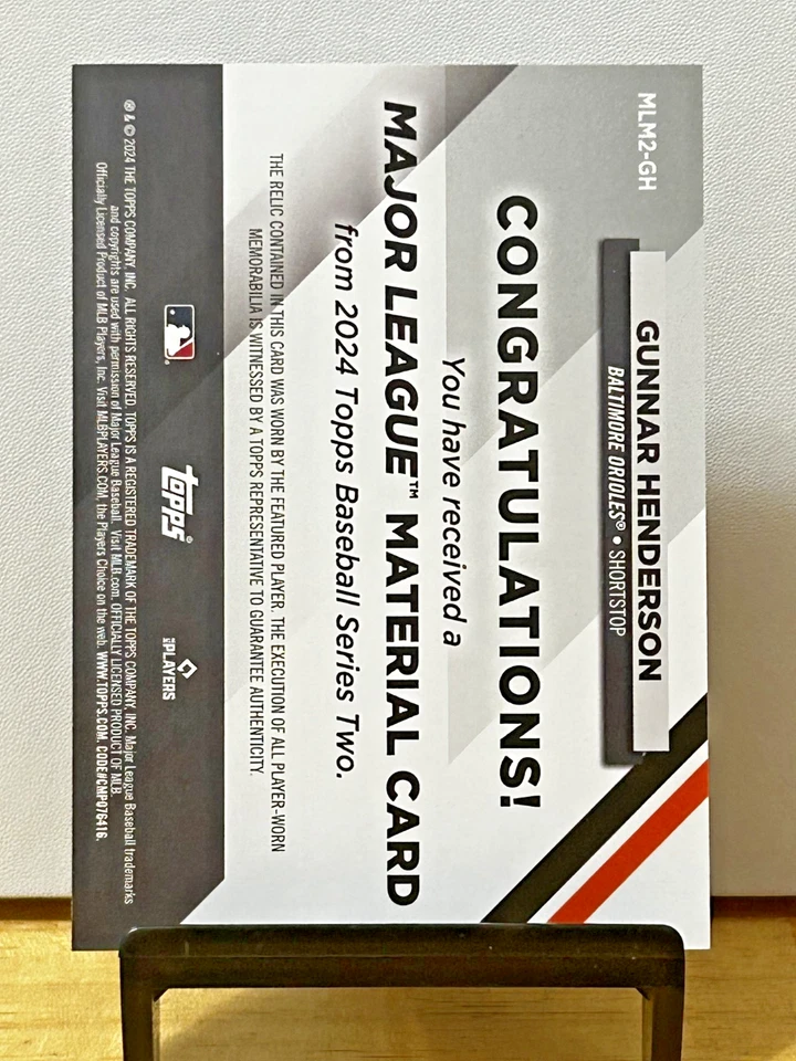 2024 Topps Series 2 - Major League Material Gunnar Henderson #MLM2-GH - Image 2 of 2