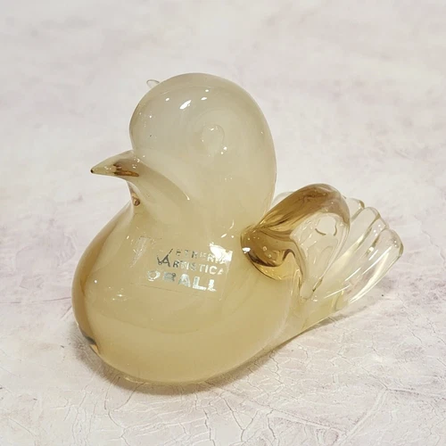 Vintage Murano 2.75" Oball Vetreria Artistica Bird Art Glass