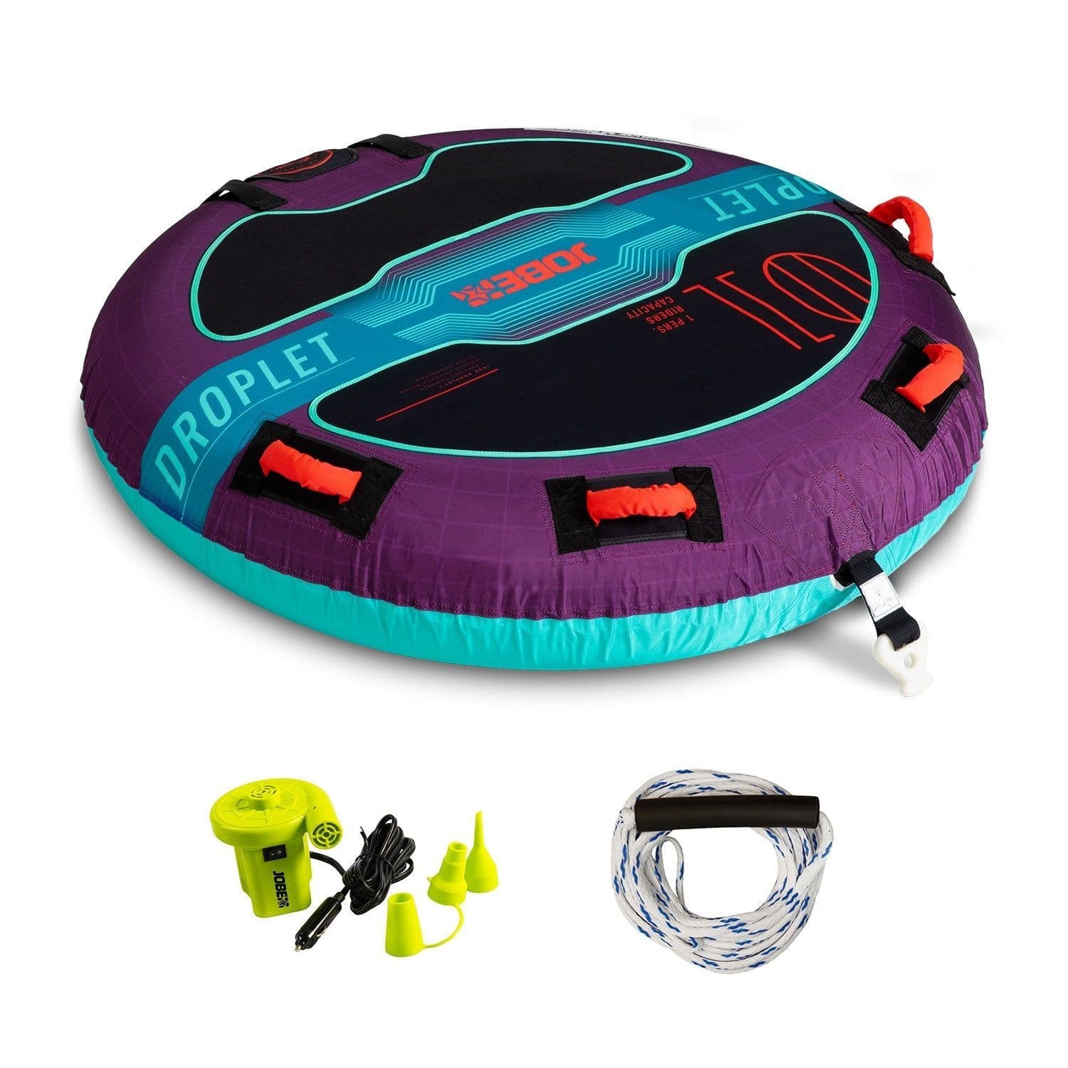 Jobe Droplet Towable Package for 1 Person Sled Seat Ringo Jetski Speedboat Rib