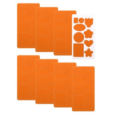 8 Pcs Self-Adhesive Repair Patches 10 x 20 cm for Bags, Orange (9 Patterns)