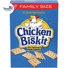 CHICKEN in a BISKIT Original Baked Snack Crackers, Lunch Snacks, Family Size, 12