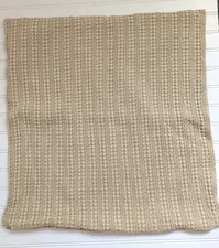 Pottery Barn Honeycomb Waffle Weave Cotton Sham Beige Euro 24" Square Zip Close