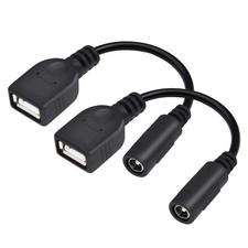 PNGKNYOCN 5V USB to DC Power Cable, 5.5 x 2.1mm Female Black