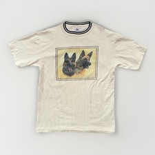 Vintage 90s Robert J May German Shepherd Dog T-Shirt Cal Cru Made in USA Large