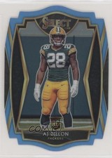 2020 Panini Select Premier Level Light Blue Prizm Die-Cut AJ Dillon #165 fm0