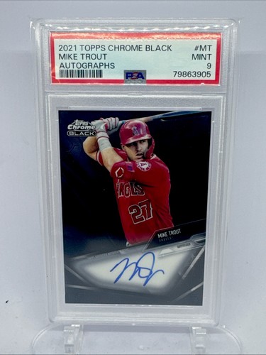 2021 Topps Chrome Black Mike Trout Autographs Auto #CBA-MT PSA 9 Angels MINT