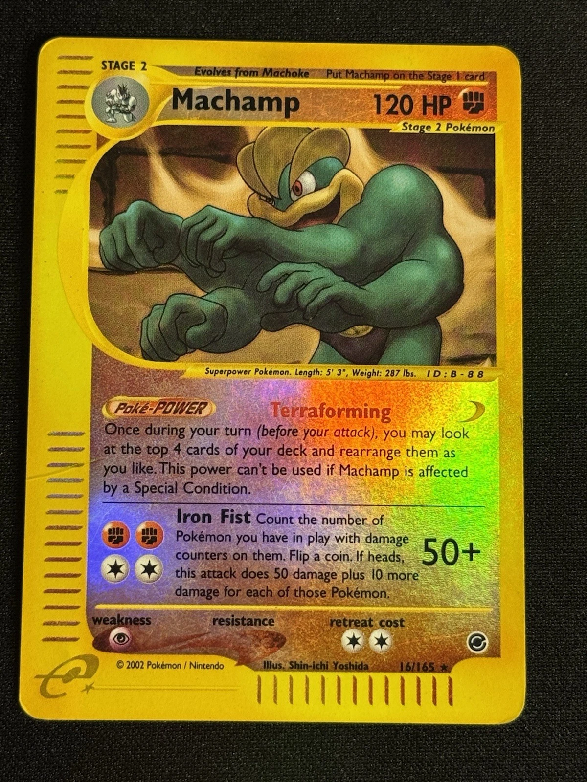 Pokemon TCG Machamp Reverse Holo Rare Card 16/165 Expedition Base Set