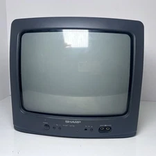 CRT TV Small Sharp 13G-M100 13" Television RF Retro Gamer Tested No Remote