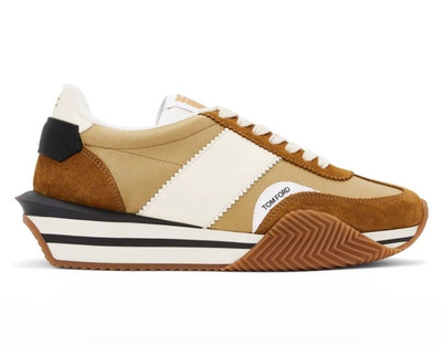TOM FORD James Technical Fabric Low Top Sneakers Biscuit Sand Uk 8 EU 42 US 8.5