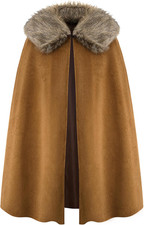 Medieval Viking Cape with Faux Fur Collar, Halloween Costume Cloak, for Adult Me