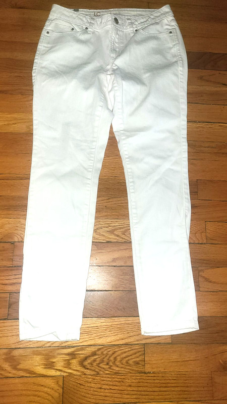 Lauren Conrad Women's Skinny White Distressed Stetch Jeans Size 6 Zip Fly