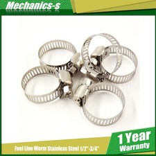 100Pcs 1/2"-3/4" Adjustable Stainless Steel Drive Hose Clamps Fuel Line Worm US