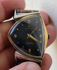 VINTAGE HAMILTON PACER ELECTRIC WATCH BLACK DIAL 10K GOLD FILLED  - FOR REPAIR 