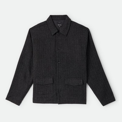 BRIXTON MAC COAT JACKET GR: M HERRINGBONE