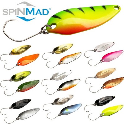 SpinMad Spoons 2,5g | Alle Farben | Lieblingsköder Forellen Spoon VMC Schonhaken