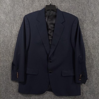 Maus & Hoffman Blazer Mens 40 Navy Wool Made In Italy Lined 2 Button Overcoat