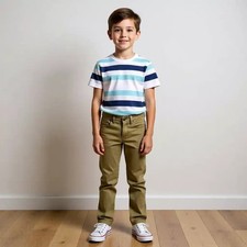 Levis Boys 511 Slim Fit Stretch Twill Pants Khaki Green Adjustable Waist 10 NWT