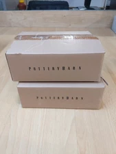 Pottery Barn Accordion Candle Lantern White 8.5" Lot Of 2 Open Box Complete 