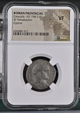 198-217 AD Roman Provincial AD BI Tetradrachm Caracalla NGC VF Cyprus