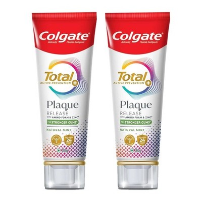 Colgate Total Plaque Release Toothpaste with Amino Foam Natural Mint 2 x 80gm J0