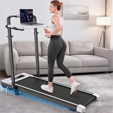 3.5HP Folding Electric Treadmill 15 Incline Running Machine w/ Desk Workstation