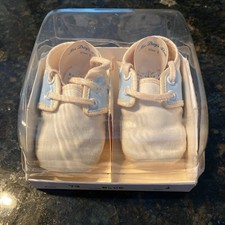 3 1/2" Vintage Baby Doll Booties Size 1 Mrs. Day  s Ideal Crib Shoes With Box