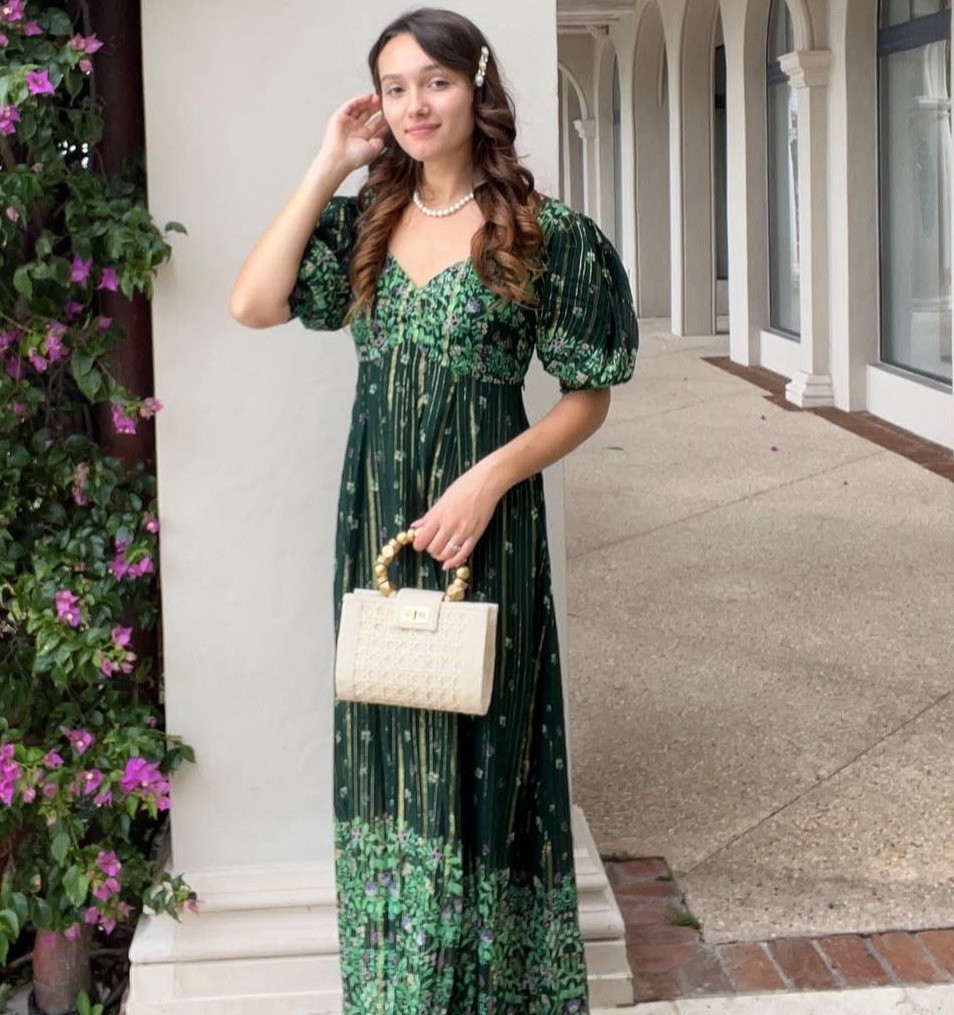 green emerald velvet dress Long Sleeve Empire Waist Maxi Dress main image 0
