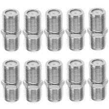 10 Pcs F-Type Coaxial Cable Extender Adapters Copper Female To Female Connectors