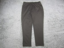 Womens M/L Black Pants Casual Stretchy High Waist Pull On Tapered Leg