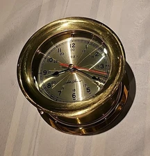 SETH THOMAS CHARLESTON 4 1/2 INCH BRASS SHIPS CLOCK MODEL 1065 QUARTZ MOVEMENT