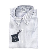198 BROOKS BROTHERS - Blue Stripe MADE IN USA REGENT Shirt - 16 - 32
