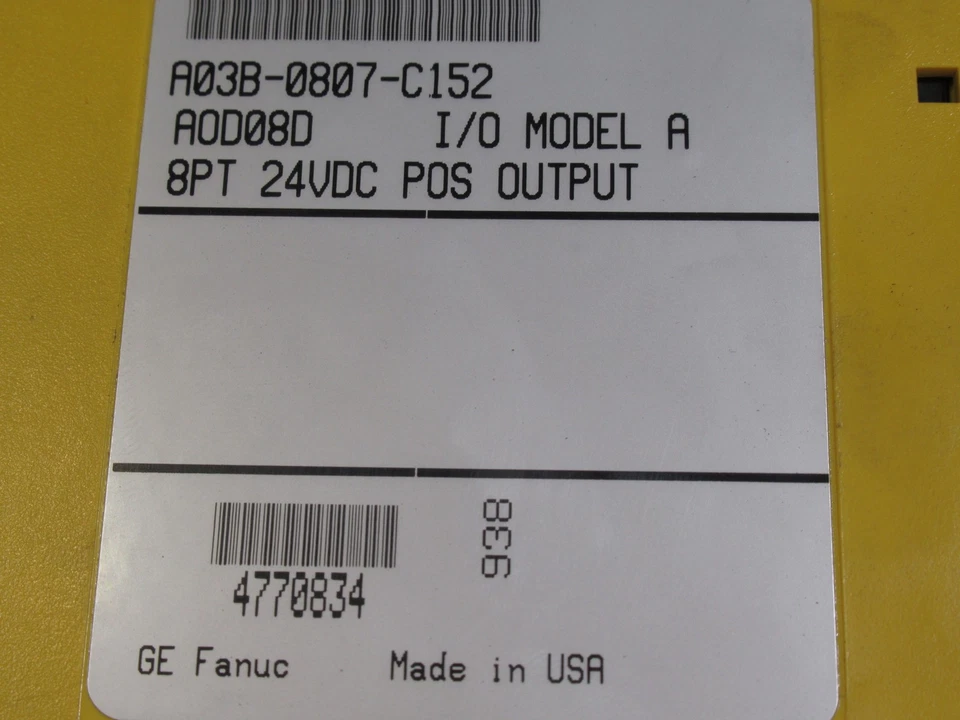 Fanuc A03B-0807-C152 I/O Module 8PT 24VDC POS Output W/Out Cover NEW - Image 3 of 3