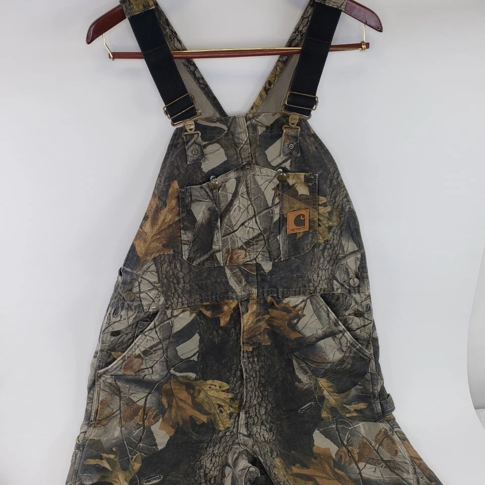 Carhartt Realtree Hardwoods Men’s Insulated Overalls 38x32 R43 CMO Double Knee - Image 2 of 4