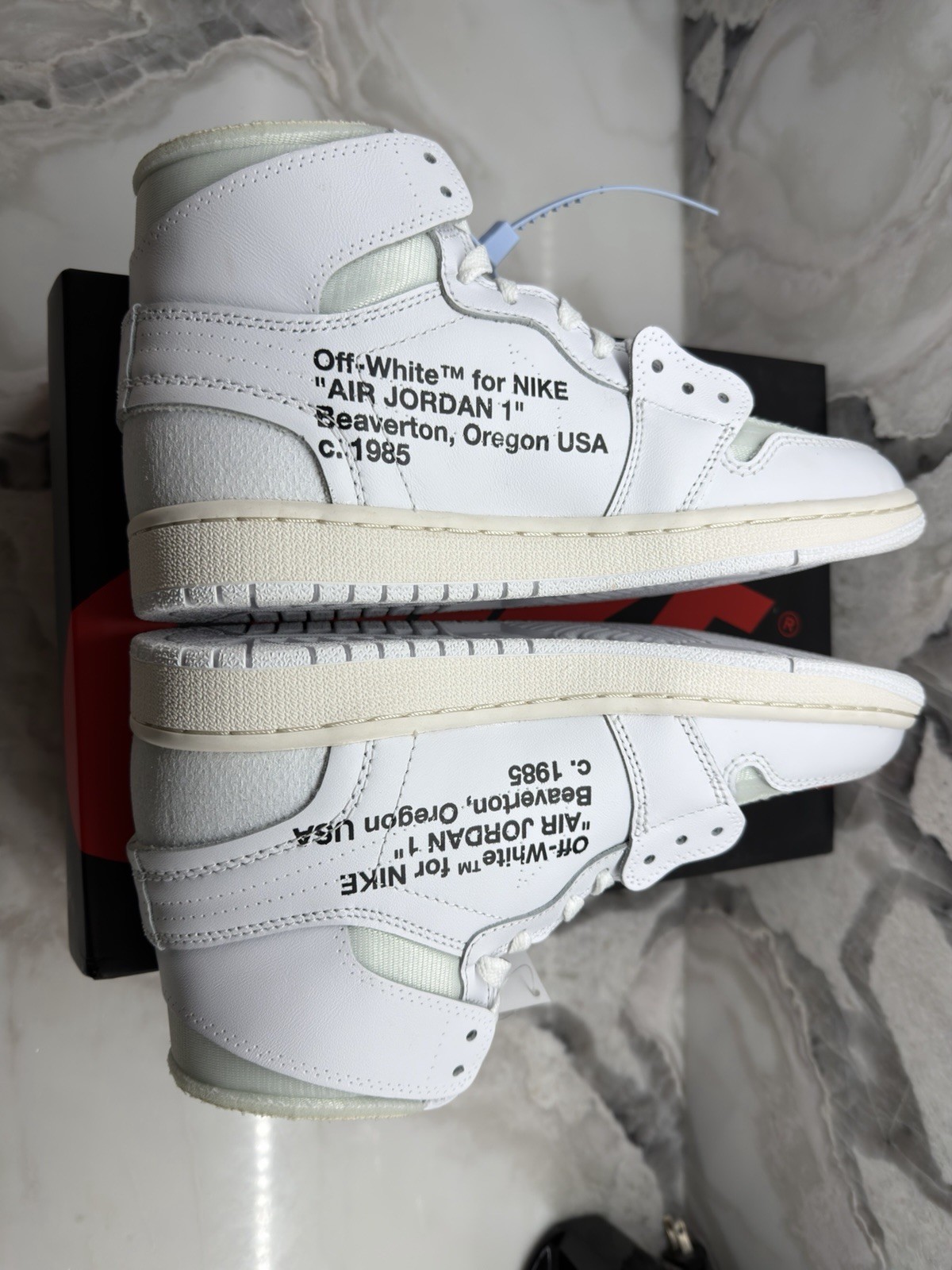 Nike Air Jordan 1 Retro X Off-White Euro White Grade School GS 7 WMN 8.5 DS 2018 thumbnail 7