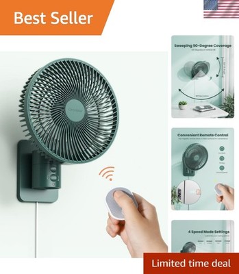 Wall Mounted Oscillating Fan with Remote and Timer,8.5 Inch Small RV Fan with...