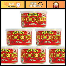 Mini Crickets for Reptiles, Birds  Fish - 1.2 oz Can 6 Pack - High Protein Fo